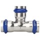 Тройник VARMEGA раструбный Inox Press 28x28x28