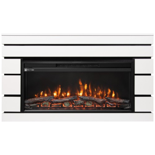 Каминокомплект: Очаг Electrolux EFP/P-3620LS, портал Moderno 36 белый, черный, р/в