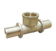 Тройник VARMEGA Slide-fit ВР, 16х1/2", латунь, аксиальный, VM51111