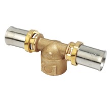 Тройник-пресс Giacomini латунь ВР 16х1/2", RM154Y033