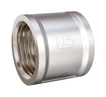 Муфта латунная LD Pride DN32 (1 1/4") ВР латунь никель с биркой (