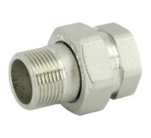 Соединение Uni-Fitt разъемное прямое НВ 1/2" с прокладкой O-RING, никелированная латунь