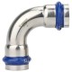 Угольник VARMEGA 90гр. двухраструбный Inox Press 28x28