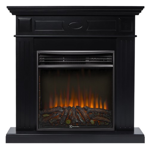 Каминокомплект: Очаг Electrolux 3320RLS N, портал Bianco 30 черная эмаль