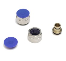 Соединение REHAU резьбозажимное flex/pink+ 16х2,2x3/4" с евроконусом, никелир. латунь