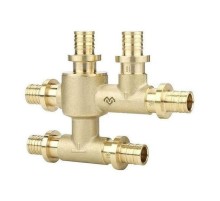 Узел VARMEGA Slide-fit распределительный, 20×16×20, аксиальный, латунь, VM53513