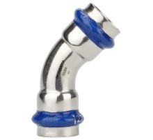 Угольник VARMEGA 45гр. двухраструбный Inox Press 42x42