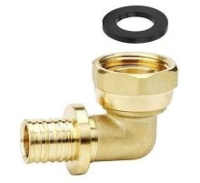 Угол VARMEGA Slide-fit 90 гр., ВР, 20x3/4", с накидн. гайкой, аксиальный, латунь, VM51914