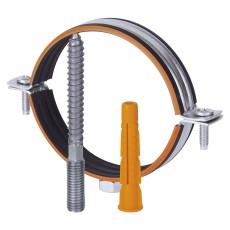 Хомут Humalt металлич. М8 (20-24) 1/2" с гайкой, шпилькой-шурупом и дюбелем RU-HT (1/160)