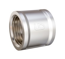 Муфта латунная LD Pride DN50 (2") ВР латунь никель с биркой