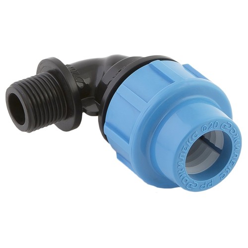 Отвод Джилекс ПНД с наружной резьбой 20х1/2" (30 шт. в уп.)