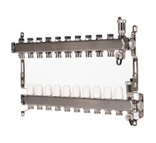 Коллектор Royal Thermo нерж. в сборе универсальный 1" ВР-3/4" НР с автомат. воздухоотвод-ми 10 вых.