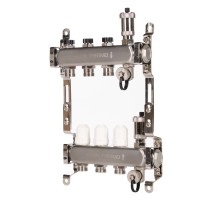 Коллектор Royal Thermo нерж. в сборе универсальный 1" ВР-3/4" НР с автомат. воздухоотвод-ми 3 вых.