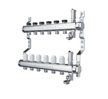 Коллектор Royal Thermo нерж. в сборе универсальный 1" ВР-3/4" НР с автомат. воздухоотвод-ми 7 вых.