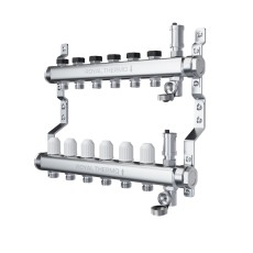 Коллектор Royal Thermo нерж. в сборе универсальный 1" ВР-3/4" НР с автомат. воздухоотвод-ми 7 вых.