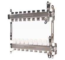 Коллектор Royal Thermo нерж. в сборе универсальный 1" ВР-3/4" НР с автомат. воздухоотвод-ми 8 вых.