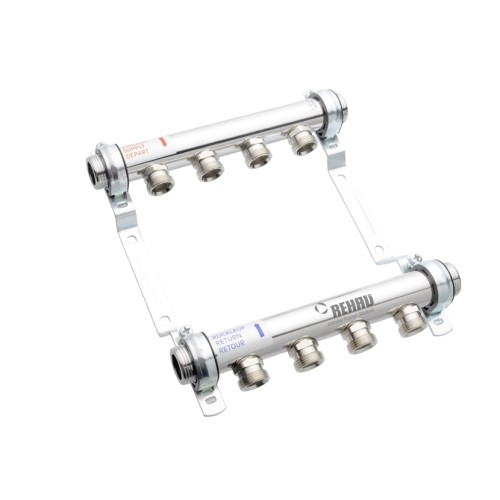 Коллектор распределительный REHAU HLV на 4 группы нерж. сталь