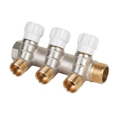 Коллектор латунный MVI 3/4"x1/2" 3 вых с регулирующими вентилями