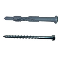 Саморез DIN 571 8x160 оц + Дюбель фасадный нейлон 10х160 с бортом (упак_50шт.)