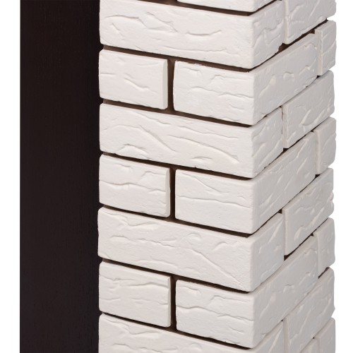 Портал Firelight Bricks Classic камень бежевый, шпон темный дуб