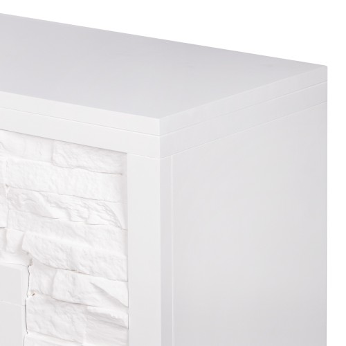 Портал Firelight Loft 30 камень белый, белая эмаль