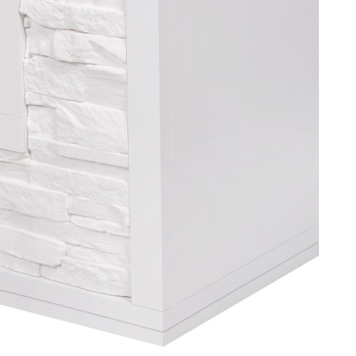 Портал Firelight Loft 30 камень белый, белая эмаль