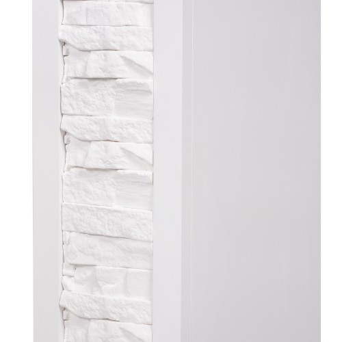 Портал Firelight Loft 30 камень белый, белая эмаль