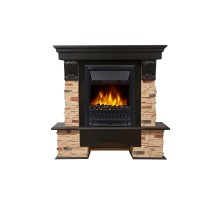 Портал Firelight Pietra Classic камень белый, шпон темный дуб