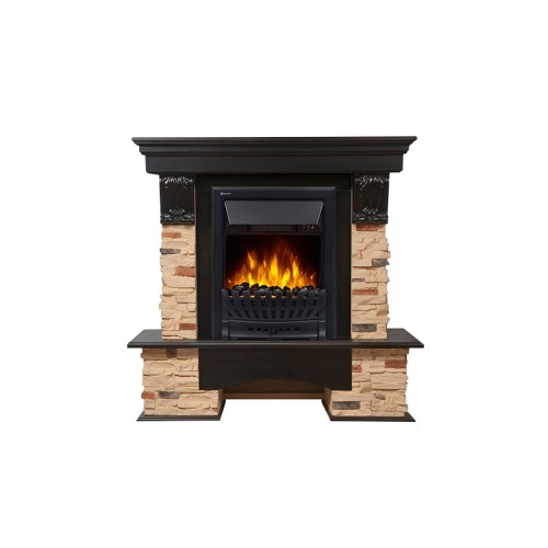 Портал Firelight Pietra Classic камень сланец натуральный, шпон темный дуб