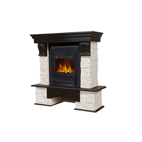 Портал Firelight Pietra Classic камень сланец натуральный, шпон темный дуб