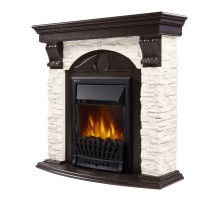 Портал Firelight Torre Classic камень белый, шпон венге