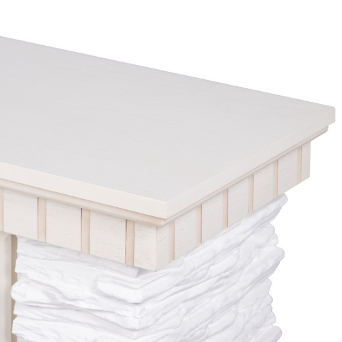 Портал Firelight Porto 30 камень белый, шпон беленый дуб