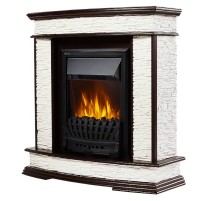 Портал Firelight Scala Classic камень сланец скалистый белый, шпон белый дуб