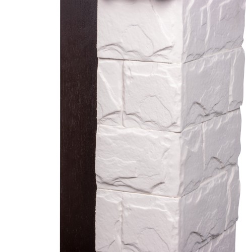 Портал Firelight Forte Classic камень белый, шпон темный дуб