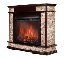 Портал Firelight Scala 30 камень сланец скалистый бурый, шпон тёмный дуб