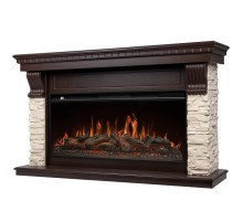 Портал Firelight Michigan 42/40/36, камень молочный, шпон темный дуб