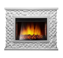 Каминокомплект:Очаг Electrolux EFP/P-3020LS с порталом Quadro 30 камень песчаник античный бел