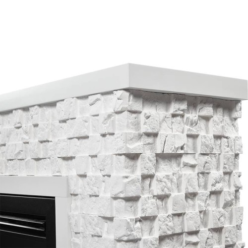 Каминокомплект: Очаг Electrolux EFP/P-3320RLS с порталом Quadro 30 камень песчаник античный бел