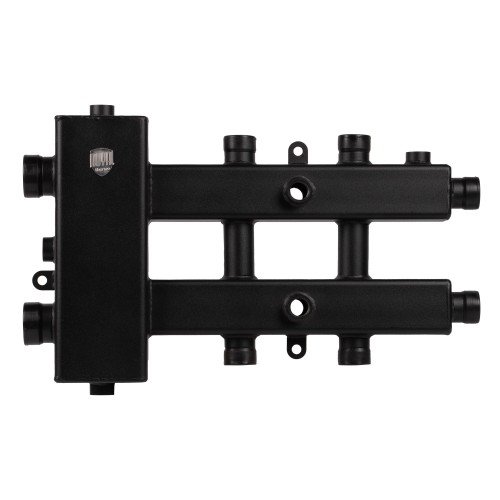 Блок коллекторный Royal Thermo на 2-3 выхода (сверху-снизу-сбоку) стрелка 60кВт, с кронштейнами