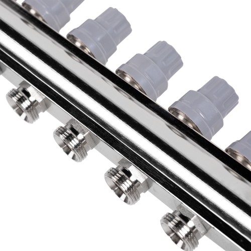 Коллектор латунный в сборе с расходомерами Royal Thermo 1" ВР-3/4" НР, 11 выходов