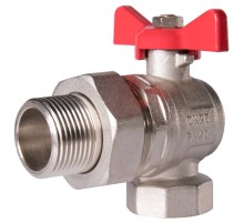 Кран шаровый угловой Royal Thermo OPTIMAL 1" НГ, бабочка