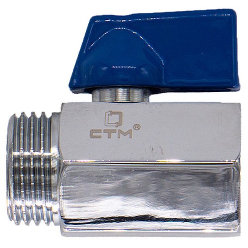 Кран CTM шар. мини для воды 1/2" г/ш флажок хром. CWMFM012