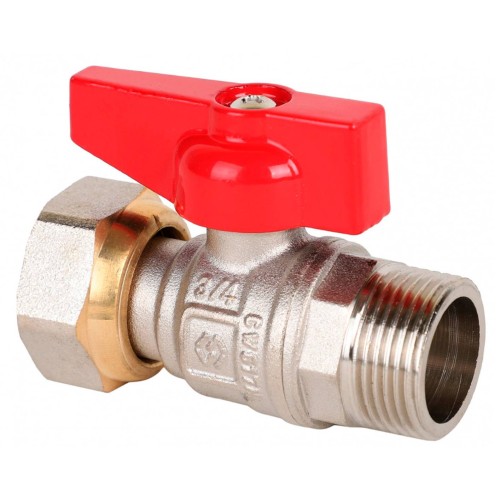 Кран шаровой латунный MVI Ду 20 PN25 нр-накидная гайка, бабочка