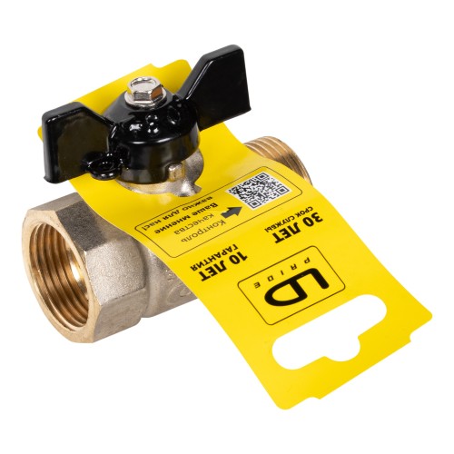 Кран шаровой латунный LD Pride 47.20.B-Н.Б Ду 20 Ру 40 вн-нр, (бабочка)