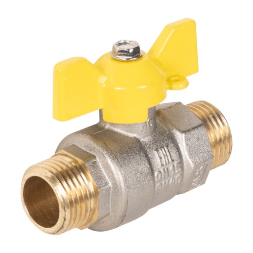 Кран шаровой латунный LD Pride 47.15.Н-Н.Б GAS (бабочка)