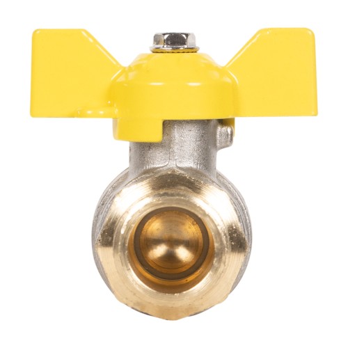 Кран шаровой латунный LD Pride 47.15.Н-Н.Б GAS (бабочка)