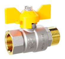 Кран шаровой латунный LD Pride 47.20.В-Н.Б GAS (бабочка)