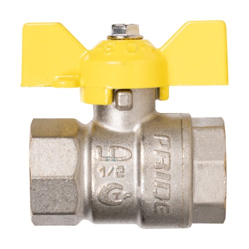 Кран шаровой латунный LD Pride 47.15.В-В.Б GAS (бабочка)