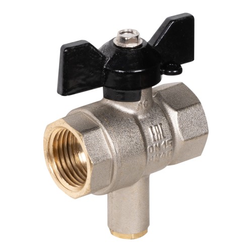 Кран шаровой латунный LD Pride 45.15.В-В.Т.Б Ду15 Ру40 для подключения термодатчика, вн-вн (бабочка)