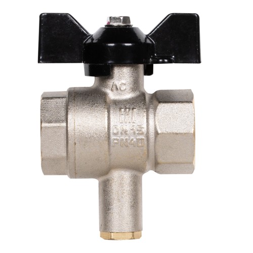 Кран шаровой латунный LD Pride 45.15.В-В.Т.Б Ду15 Ру40 для подключения термодатчика, вн-вн (бабочка)